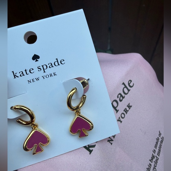 Kate Spade Everyday Spade Dangling Hoop Earrings - Picture 5 of 5